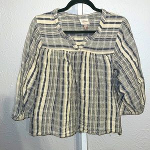 Knox Rose Crop Gray Blue Cream Medium 100% Cotton